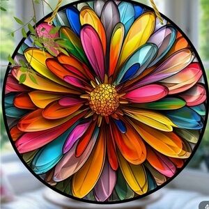Vibrant Multicolor Floral Window Suncatcher